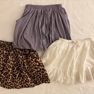 Lot Of 3 Crewcuts Girls Spring Summer Skirts, Size 6/7 Leopard, White, and Lilac